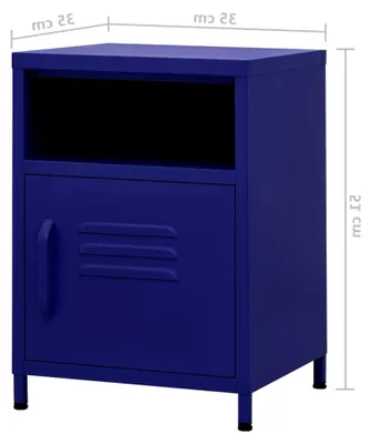 Produktbild von Nachttisch mit 1 offenem Regal und 1 Tür in Marineblau
