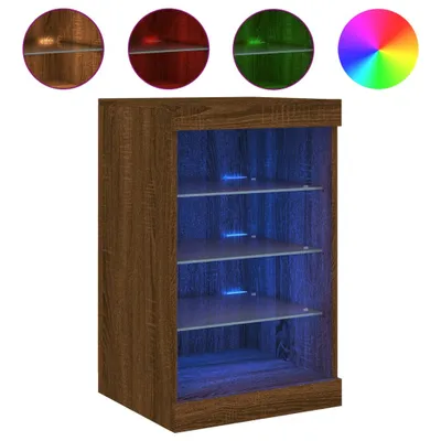Produktbild von Eleganten-Stil Kommode Sideboard - Wohnzimmerschrank - für Flur, Schlafzimmer - mit LED-Leuchten Braun Eichen-Optik 41x37x67 cm - Kommoden - Möbel26