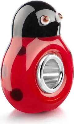 Produktbild von MATERIA by Matthias Wagner Marienkäfer Glas Bead schwarz rot Glücksbringer für Armband 1528
