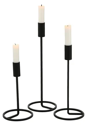 Produktbild von Kerzenleuchter Fio Kerzenständer Metall 3teilig H 32 cm schwarz