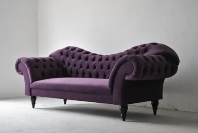 Produktbild von Dreisitzer Design Couch Lila Polster Sitz Textil Sofa 3 Sitzer Chesterfield