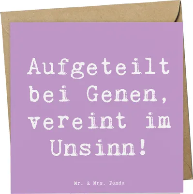 Produktbild von Mr. & Mrs. Panda Grußkarte Spruch Halbbruder Unsinn - Lavendeltraum - Geschenk, Geschwister, Glückwunschkarte, doppelkarte, Klappkarte, Familienmitglieder, anlasskarte