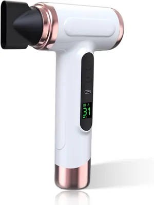 Obrázok produktu pre Batériový sušič vlasov, 15000 mAh nabíjateľný USB nabíjanie, studený horúci vietor bezdrôtový sušič - cestovanie kempovanie (biely)