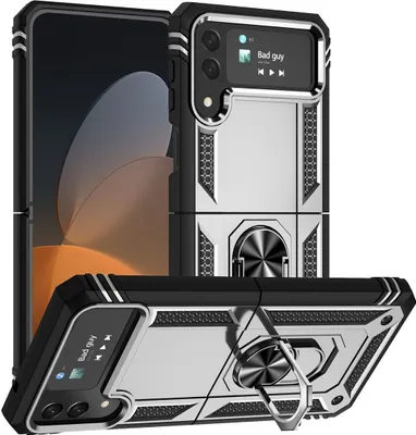 Produktbild von König Design Hülle kompatibel mit Samsung Galaxy Z Flip4 5G Kunststoff Soft Handyhülle - Handy Case Silber
