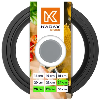 Produktbild von KADAX Universaldeckel 24/26/28 cm, Universal Deckel für Töpfe & Pfannen Pfannendeckel, Glasdeckel mit Silikonrand und Dampfloch, Topfdeckel (Grau)