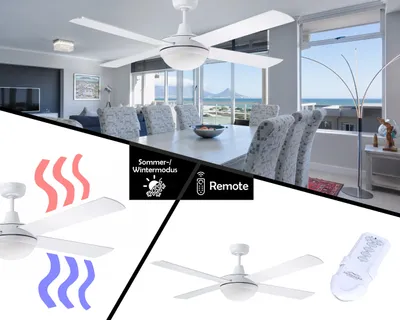 Zdjęcie produktu dla Wentylator sufitowy Creoven Primos 122 cm z oświetleniem i pilotem zdalnego sterowania