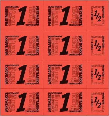 Produktbild von CombiCraft Wertmarken Karte auf rotem Papier mit schwarzem Druck mit 10 Wert-Einheiten