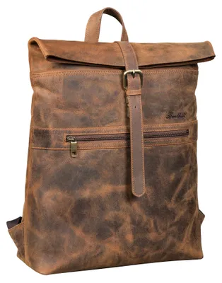 Produktbild von Benthill Rucksack aus Echt-Leder - Kurierrucksack Fahrradrucksack Trekkingrucksack - Damen Herren Leder-Rucksack
