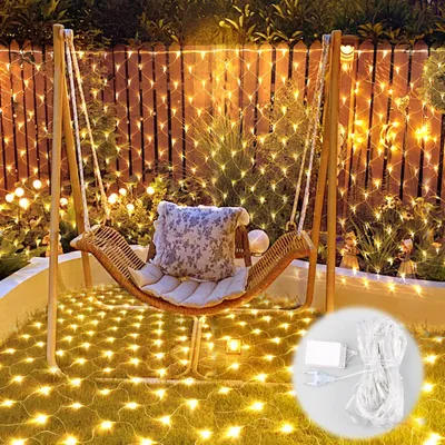 LED-Lichtvorhang 2x2 m, 144 LEDs, warmweiß, IP44, 8 Modi, dimmbar