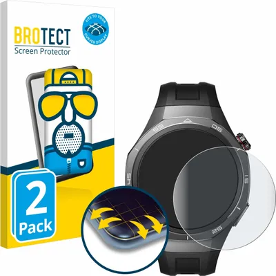 Produktbild von 2x BROTECT Fullscreen Schutzfolie für Huawei Watch GT 5 Pro (46 mm) Displayschutz Folie Fullcover Matt Entspiegelungsfolie