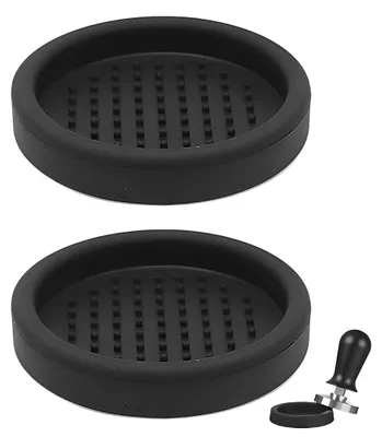 Tampermatte für 60 mm Siebträger, Silikon, 2 Stück, schwarz