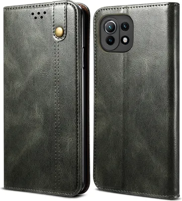 Produktbild von Xiaomi Mi 11 Lite Hülle, LaimTop Leder Flip Brieftasche Schutzhülle für Xiaomi Mi 11 Lite Grün