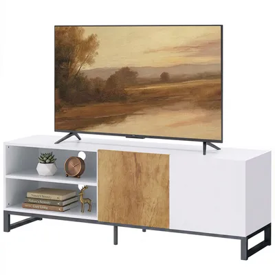 Produktbild von HOMCOM TV-Schrank bis 55 Zoll, modernes TV-Lowboard, Weiß