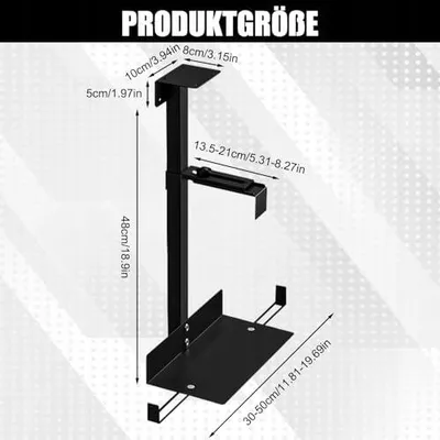 Zdjęcie produktu dla Uchwyt na komputer PC pod biurkiem regulowana wysokość do 35 kg