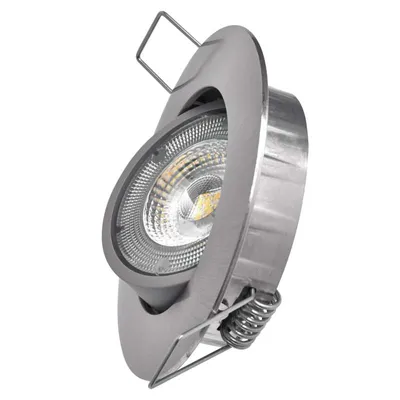 Obrázok produktu pre EMOS Strieborné LED bodové svietidlo 5W s výklopným rámčekom Economy+ Farba svetla: Teplá biela ZD3221