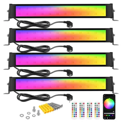 4x RGB LED-Strahler 28W 2800lm App & Fernbedienung IP67