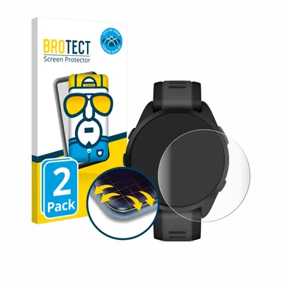 Produktbild von 2x BROTECT Fullscreen Schutzfolie für Garmin Forerunner 165 / 165 Music Displayschutz Folie Fullcover Klar Transparent
