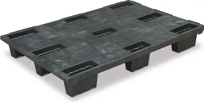 Produktbild von Euro-Leichtpalette/Kunststoffpalette im Euromaß, schwarz, LxBxH 1200 x 800 x 153 mm, Deckfläche geschlossen