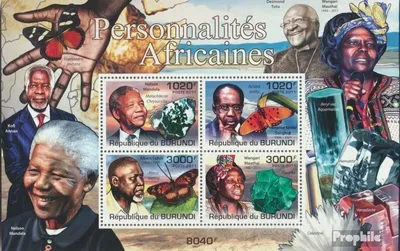 Produktbild von Briefmarken Burundi 2011 Mi Block 185 (kompl. Ausgabe) postfrisch Schmetterlinge & Mineralien