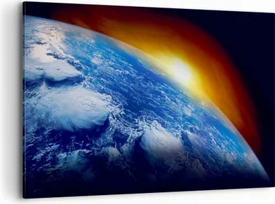 Produktbild von Bild auf Leinwand - Leinwandbild - Galaxie Erde Raum - 120x80cm - Wand Bild - Wanddeko - Wandbilder - Leinwanddruck - Bilder - Kunstdruck - Wanddekoration - Leinwand bilder - Wandkunst - AA120x80-2335