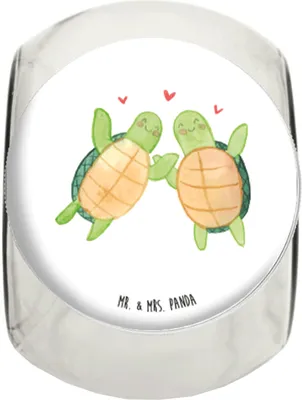 Produktbild von Mr. & Mrs. Panda Kaffeedose Schildkröten Paar L 870ml - Weiß - Geschenk, Hochzeitstag, für Partner, Valentinstag, Vorratsglas, Teedose, Frauen, Jahrestag, schraubglas