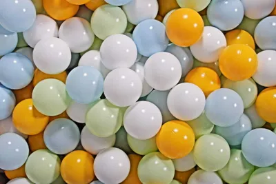 Image de MeowBaby balles en plastique pour piscine à balles 7cm, balles de jeu en plastique pour bébé, 200 pièces : vert clair/bleu/blanc/jaune