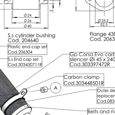 Zdjęcie produktu dla Osłona wydechu LeoVince część zamienna zaślepka tłumika tylnego, stal nierdzewna dla LV-5