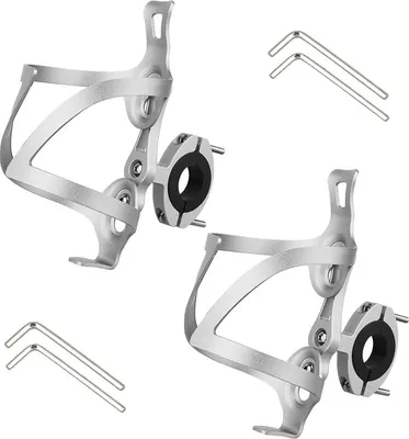 Image de lot de 2 porte-bidons Bike en alliage d'aluminium MTB vélo de course cages à eau avec collier de serrage pour le cyclisme, or