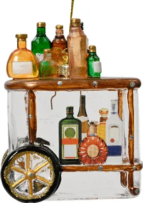 Produktbild von Christbaumschmuck Glas Barwagen 10cm braun