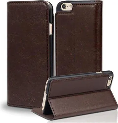 Obrázek produktu pro Cadorabo Protective Case for Apple iPhone 6 / 6S Case in Brown Pouzdro na mobilní telefon Ochranné pouzdro Book Case Cover