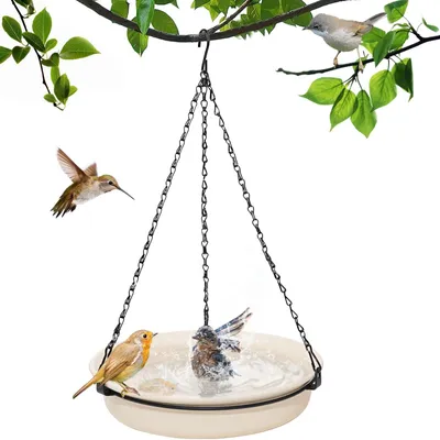 Produktbild von Hängender Vogel-Futterspender - Futterstation für Wildvögel - Gartendekoration - Vogelbad für draußen - Vogelbeobachtung - Einfach zu reinigen