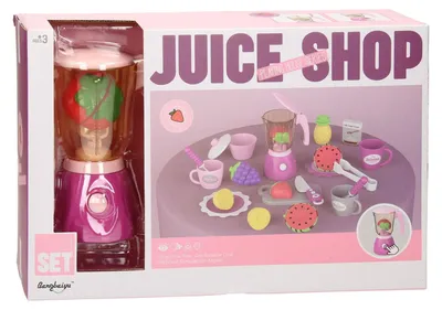 Productafbeelding van Fruitsapbar speelset met mixer - kleurrijke kinderkooktoestel speelgoed