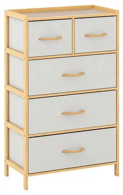 Immagine prodotto di Comodino a 5 cassetti con ripiano superiore, ideale per la camera da letto
