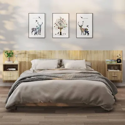 Immagine prodotto di vidaXL Comodini da parete, set da 2 pezzi, rovere Sonoma