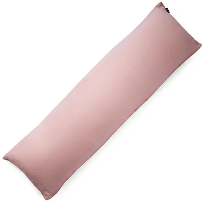 Productafbeelding van Biologische Kussensloop van Mousseline, 40 x 140 cm, Oudroze