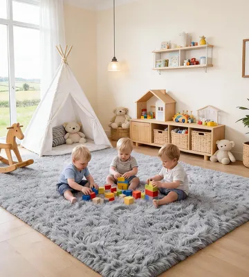 Imagen del producto de Alfombra lavable 120 x 160 cm antideslizante gris