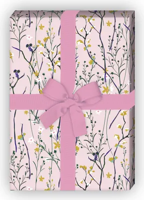 Produktbild von Zartes Natur Geschenkpapier mit Gräsern, rosa - G11627, 32 x 48cm