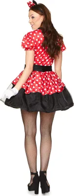 A woman wearing a Miss Mouse costume.