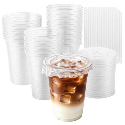50 PET-Becher mit Deckel, 500 ml, Ø 98 mm, transparent