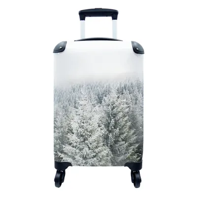 Produktbild von MuchoWow® Koffer Handgepäck Trolley Rollkoffer Kleine Reisekoffer mit 4 Rollen - Wald - Schnee - Winter - Jahreszeiten - Tannenbaum - Cabin Size < 55x40x23 cm & 55x40x20 cm - Fotokoffer - Kabinenkoffer - Boardgepäck - Reise-Box - Reisekoffer - Reisegepäck - Koffer mit Bild - Trolley für Kinder