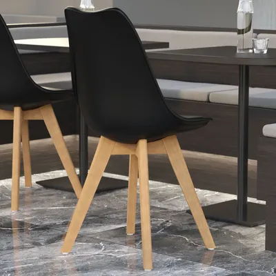 Produktbild von 2er-Set LAMOCA | Schalenstuhl | Schwarz | Kunststoff | Designstuhl, Retrostuhl