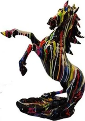 Image de Sculpture Chevaux en plastique sur un support Cheval Sculptures Statues 92cm