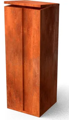 Productafbeelding van Collu Cortenstaal Brievenbus 350 x 350 x 1000 mm Geroba