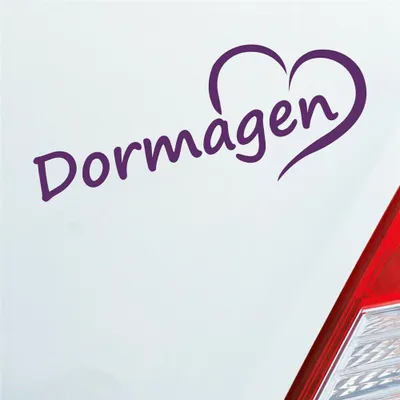 Produktbild von Auto Aufkleber Dormagen Herz Stadt City Liebe Love 19,5x8 cm Lila Sticker Heckscheibenaufkleber