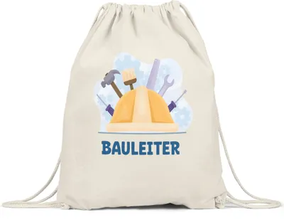Produktbild von Bauleiter Turnbeutel Gymsack Bau Bauherr Gebäude Baustelle Arbeit Auftrag Job Bauarbeiter Mitarbeiter Bauleitung Bauarbeit