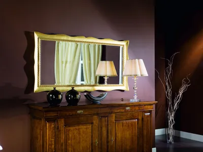 Produktbild von Spiegel wand glas xxl gold groß 181x91 rahmen holz Hängespiegel Barock Rokoko
