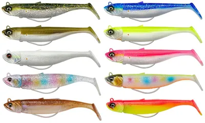 Produktbild von Savage Gear Minnow Weedless - 2 Gummifische + 1 Jigkopf, Größe / Gewicht / Farbe:12.5cm / 28g / Lemon Back Fluo