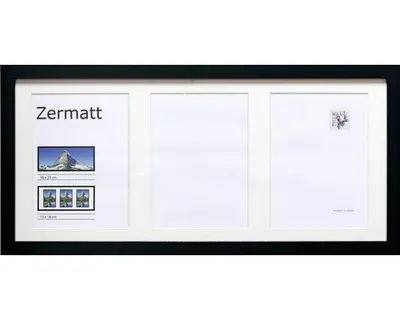 Produktbild von Objektrahmen MDF Zermatt schwarz 50x23 cm 3 Fotos 13x18 cm