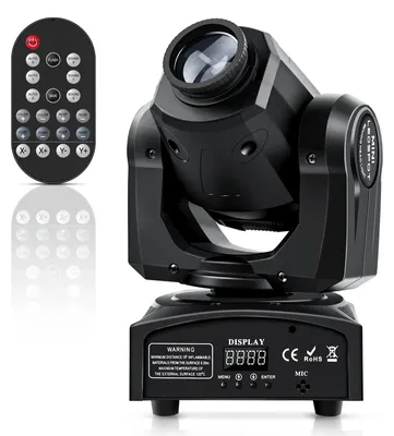 Image de Projecteur LED mobile pour scène - Spot gobo de 60W - DMX512, 9/11 canaux - Télécommande - Prise européenne - Éclairage pour DJ, discothèque, mariages