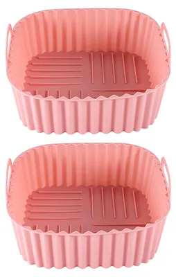 Produktbild von Quadratische Silikon-Backmatte für Heißluftfritteusen, 17 cm (6,7 Zoll), antihaftbeschichtet, ofenfest, BPA-frei, für gleichmäßiges Garen